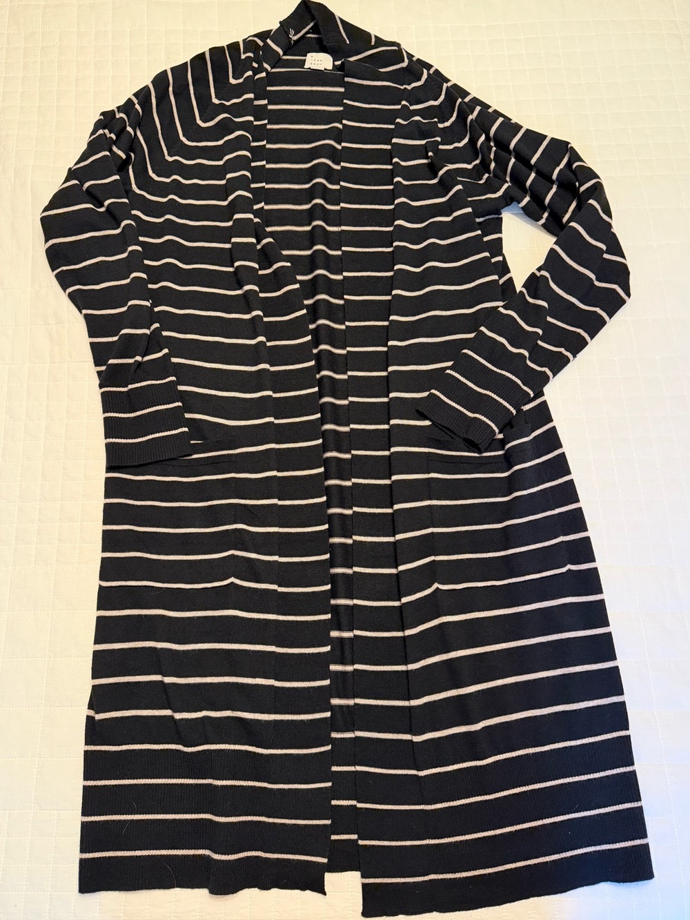 a new day Striped Open-Front Cardigan